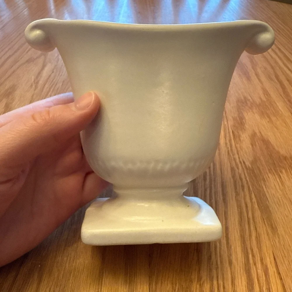 Vintage White Ceramic Decorative Urn Vase